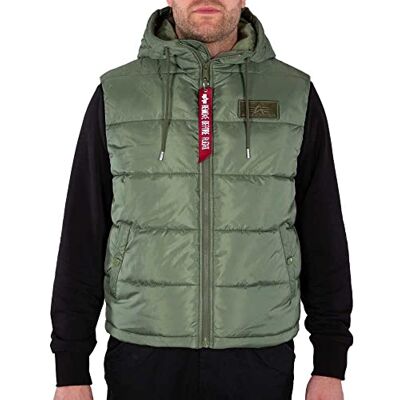 Alpha Gilet con cappuccio FD per uomo Sage-Green Alpha Gilet con cappuccio FD per uomo Sage-Green
