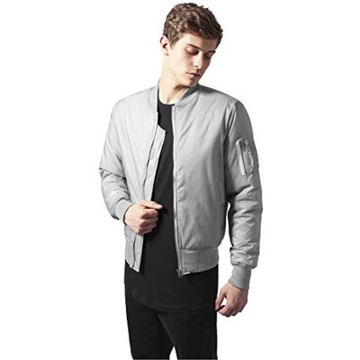 Urban Classics Basic Bomber Jacket, Giacca Uomo, H Grey, S Urban Classics Basic Bomber Jacket, Giacca Uomo, H Grey, S