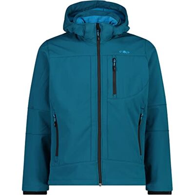 CMP Giacca in softshell da uomo con cappuccio removibile, Deep Lake, 52 CMP Giacca in softshell da uomo con cappuccio removibile, Deep Lake, 52