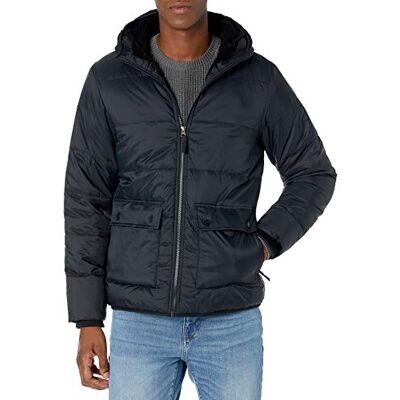 Amazon Essentials Piumino Imbottito Impermeabile a Maniche Lunghe Foderato in Sherpa Uomo, Nero, XS Amazon Essentials Piumino Imbottito Impermeabile a Maniche Lunghe Foderato in Sherpa Uomo, Nero, XS