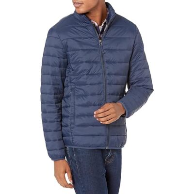 Amazon Essentials Piumino Leggero Impermeabile Pieghevole (Disponibile in Taglie Extra Forti) Uomo, Blu Marino, XXL Amazon Essentials Piumino Leggero Impermeabile Pieghevole (Disponibile in Taglie Extra Forti) Uomo, Blu Marino, XXL