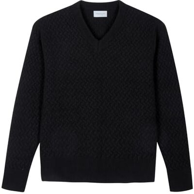 Studio Maglione Scollo V a Trecce in Cashmere e Lana, Uomo, Maniche Lunghe, Casual Fit, Fatto in Italia Studio Maglione Scollo V a Trecce in Cashmere e Lana, Uomo, Maniche Lunghe, Casual Fit, Fatto in Italia