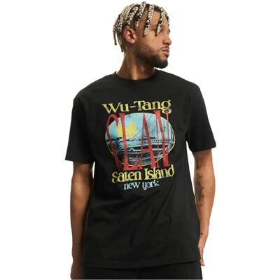 Tee Maglietta da uomo Wu Tang Staten Island Oversize, Nero , L Tee Maglietta da uomo Wu Tang Staten Island Oversize, Nero , L