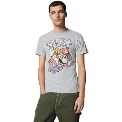 Nintendo T-Shirt Uomo Athletic Grey Small Nintendo T-Shirt Uomo Athletic Grey Small