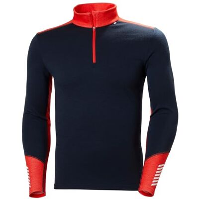 Helly Hansen Hommes Lifa Mérinos Poids Moyen 1/2 Zip, Bleu Marine, S Helly Hansen Hommes Lifa Mérinos Poids Moyen 1/2 Zip, Bleu Marine, S