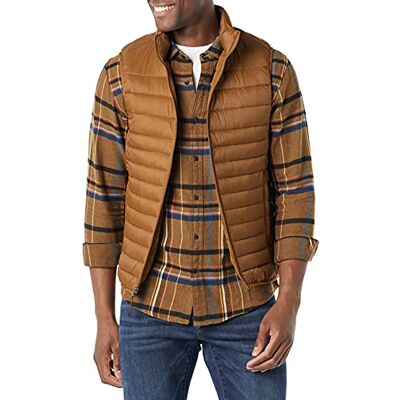 Amazon Essentials Piumino Smanicato Ripiegabile Impermeabile Leggero Uomo, Marrone Chiaro, L Amazon Essentials Piumino Smanicato Ripiegabile Impermeabile Leggero Uomo, Marrone Chiaro, L