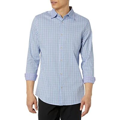 Amazon Essentials Camicia Elegante Elasticizzata a Maniche Lunghe e Antipiega Vestibilità Regolare Uomo, Blu Bianco Maglia A Scacchi, XL Amazon Essentials Camicia Elegante Elasticizzata a Maniche Lunghe e Antipiega Vestibilità Regolare Uomo, Blu Bianco Maglia A Scacchi, XL