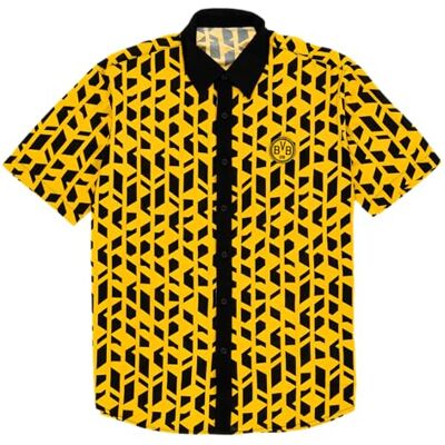 Dortmund BVB Borussia Festival, Camicia Estiva da Uomo, Stile retrò, Colore Nero e Giallo, Confezione da 1, Giallo., S Dortmund BVB Borussia Festival, Camicia Estiva da Uomo, Stile retrò, Colore Nero e Giallo, Confezione da 1, Giallo., S
