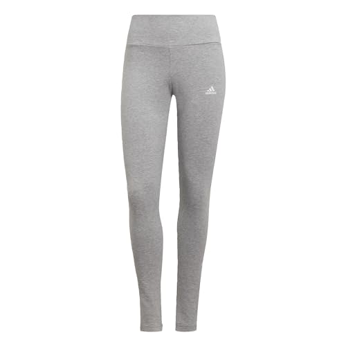 Adidas Essentials High-waisted Logo Leggings, Medium Grey Heather/White, M Donna