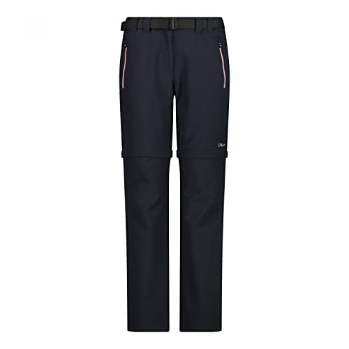 CMP Pantaloni Zip Off Elasticizzati Da Donna, Antracite-Fard, XL