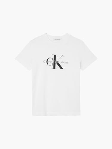 Calvin Klein T-shirt Maniche Corte Donna Core Monologo Scollo Rotondo, Bianco (Bright White), XL