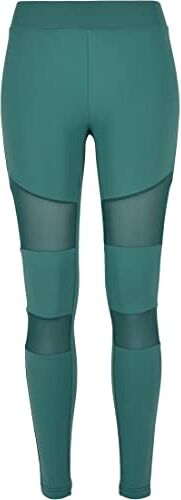 Urban Classics Leggings, Sportivi a Vita Alta con Inserti Mesh Elasticizzati con Vestibilità Regolare e Gamba Affusolata, da Donna, Verde (Paleleaf), S