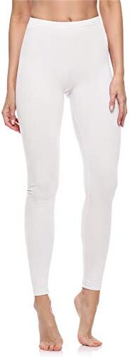 Merry Style Lunghi Leggings Fuseaux Sportivi da Donna Pratico Modello a Vita Alta in Cotone Naturale MS10-198 (Bianco, L)