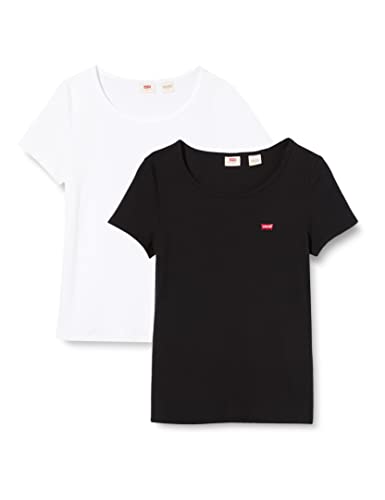 Levis 2pack Crewneck Tee 2 Pack Tee White +/M, T-shirt Donna, 2 Pack Tee White +/Mineral Black, S