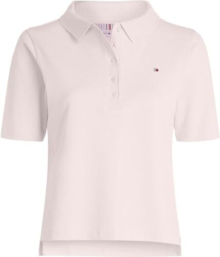 Tommy Hilfiger 1985 Reg Pique Polo SS  Maniche Corte, Rosa (Whimsy Pink), S Donna