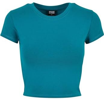 Urban Classics Maglietta da Donna in Jersey Elasticizzato T-Shirt, Verde Acqua, XS