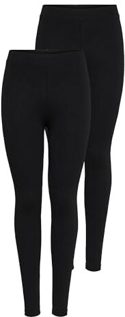 Only Onllive Love New Leggings 2-PK NOOS Leggings, Donna, Nero (Black), M (Pacco da 2)