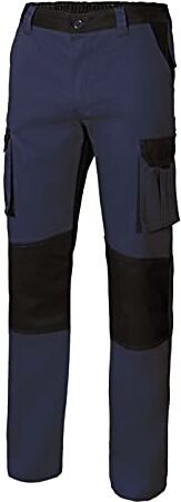 Velilla 103020B Pantaloni Bicolore Multitasche, Blu Navy E Nero, 50 IT