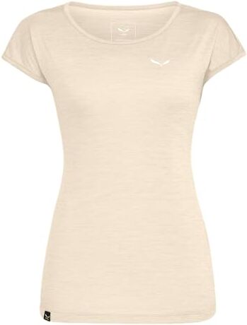 Salewa Puez Melange Dry W S/S Tee T-Shirt, Farina d'avena mélange, M Donna