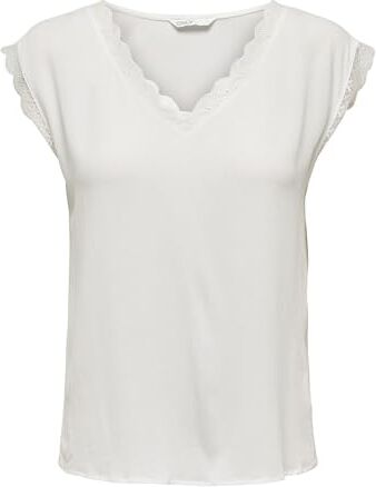 Only Onljasmina S/S V-Neck Lace Top Noos Ptm, Ballerino di Nuvola, L Donna