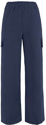 JOPHY & CO. Pantalone Donna Cargo Gamba Larga (cod. 8802) (S, Blu Scuro)