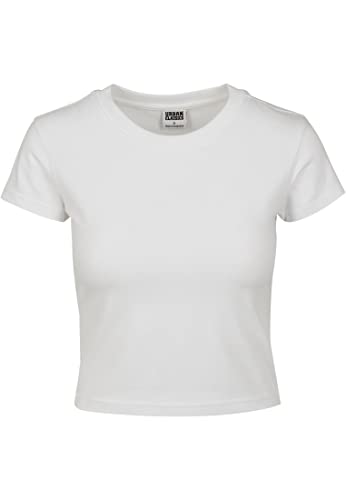 Urban Classics Maglia Elasticizzata Da Donna, In Jersey Cropped, T Shirt Bianco (White 00220), M