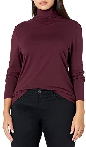 Amazon Essentials Maglione a Collo Alto a Maniche Lunghe (Disponibile in Taglie Forti) Donna, Bordeaux, S