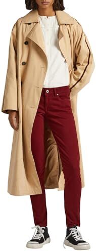 Pepe Jeans Soho, Pantaloni Donna, Rosso (Burgundy), 34W / 32L