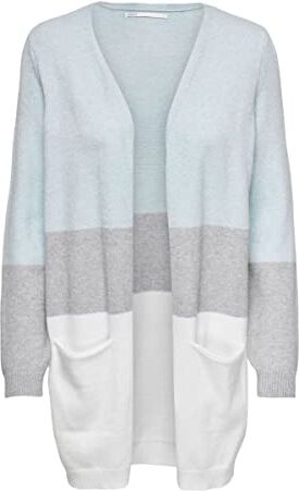 Only Long Knitted Cardigan, Cardigan Donna, Blu (Cashmere Blue), S