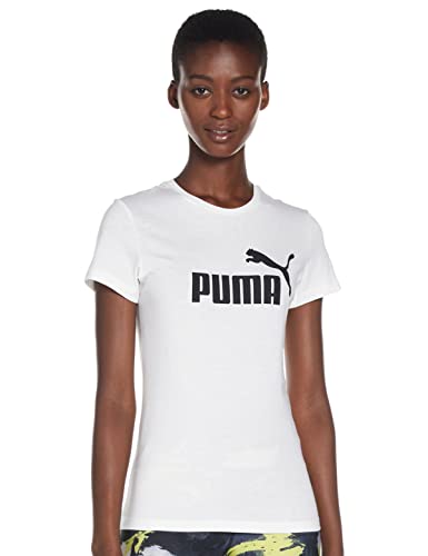 Puma Ess Logo Tee Maglietta, Bianco (White), S Unisex Adulto