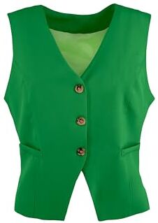 JOPHY & CO. Gilet Donna 3 Bottoni (cod. 7090) (XL, Verde)