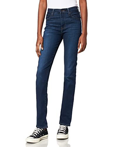 Levis 724 High Rise Straight, Jeans Donna, Dark Indigo Worn In, 27W / 32L