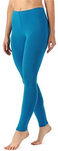 Merry Style Leggings Lunghi Donna in Viscosa con Elastan Ampia Pantaloni Donna Banda Elastica Leggins Donna per Casa Palestra Tempo Libero MS10-143 (Blu, M)