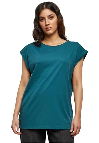 Urban Classics t-shirt da Donna con Manica Arrotolata, Maglietta a Maniche Corte , Verde, S