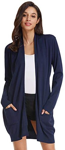 GRACE KARIN Donna Cappotto Cardigan Elegante a Maniche Lunghe Maglia Davanti Senza Chiusura XL