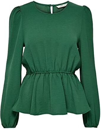 Only Onlmette DAR L/S O-Neck Top Noos Wvn Maglia Manica Lunga, Verde Cacciatore, S Donna