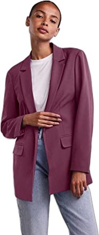 PIECES Pcbozzy Ls Loose Blazer Noos Bc Blazer, Rosso (Grape Wine), M Donna