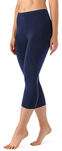 Merry Style Leggings 3/4 Pantaloni Capri Donna MS10-144 (Blu Marino, XXL)