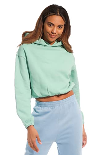 Light & Shade Top Corto con Cappuccio, da Donna, Taglia S, Colore: Menta