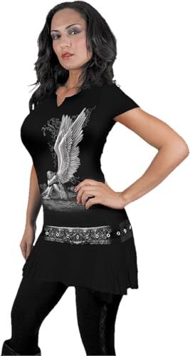 Spiral Enslaved Angel Donna T-Shirt Nero M 95% Viscosa, 5% elasthane Slim Fit