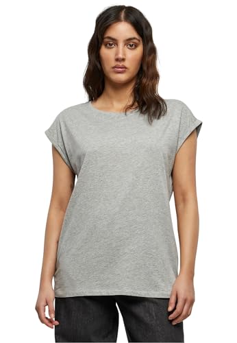 Urban Classics t-shirt da Donna con Manica Arrotolata, Maglietta a Maniche Corte da Donna in Cotone, Colore: Grigio, Taglia: M