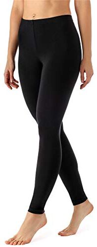 Merry Style Leggings Lunghi Donna in Viscosa con Elastan Ampia Pantaloni Donna Banda Elastica Leggins Donna per Casa Palestra Tempo Libero MS10-143 (Nero, M)