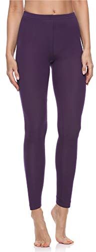 Merry Style Lunghi Leggings Fuseaux Sportivi da Donna Pratico Modello a Vita Alta in Cotone Naturale MS10- (Porpora,XS)