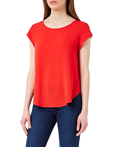 Only Onlvic S/S Solid Top Noos Wvn T-Shirt, Rosso (High Risk Red), 34 EU Donna
