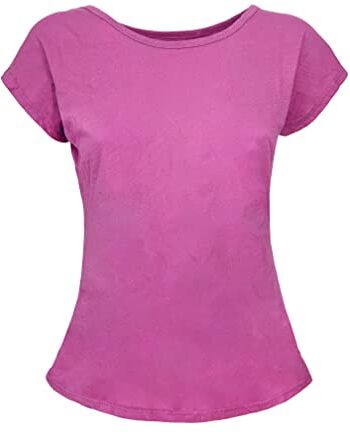 JOPHY & CO. T-Shirt Maglietta Donna Maniche Corte 100% Cotone (cod. ) (XS, Fucsia)