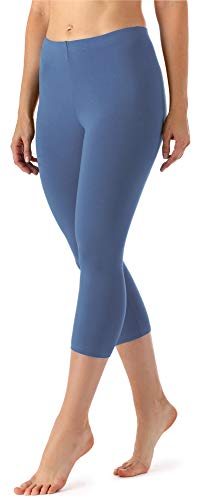 Merry Style Leggings 3/4 Pantaloni Capri Donna  (Jeans, L)