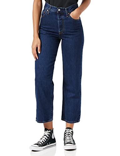 Levis Ribcage Straight Ankle, Jeans Donna, Dark Mineral, 26W / 27L