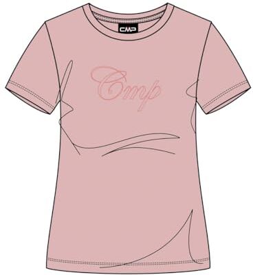 CMP T-Shirt Elasticizzata in Jersey da Donna, Rose, 54