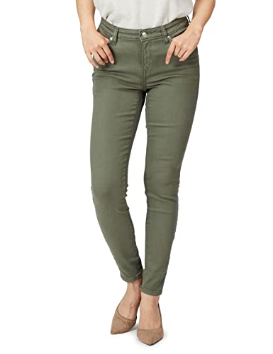 Amazon Essentials Jeans Skinny Donna, Verde Oliva Chiaro, 44 Corto