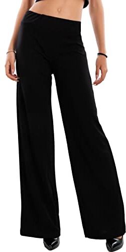 Toocool Pantaloni Donna a Palazzo Basic Elastico in Vita VI-9292 [XXL,Nero]